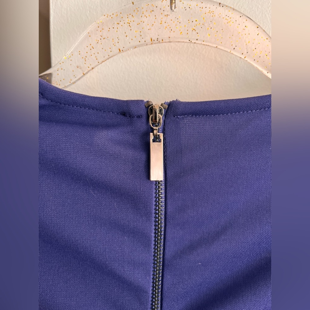 DOUBLE ZERO Jeweled Shoulders Long Sleeve A-Line Mini Dress - Picture 5 of 6